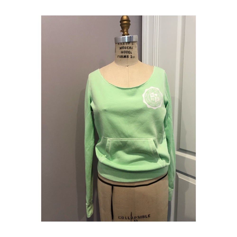 Lime green PINK by VS off the shoulder crew - Picture 5 of 6